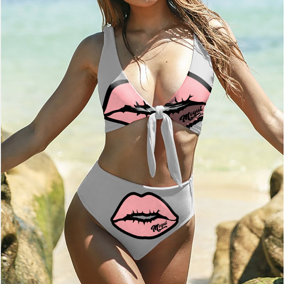 Lady MOGUL Lips Tie Knot Two-piece Bikini