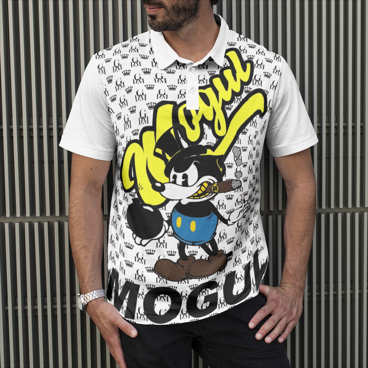 MOGUL Bomber Cat Men's Polo Shirt