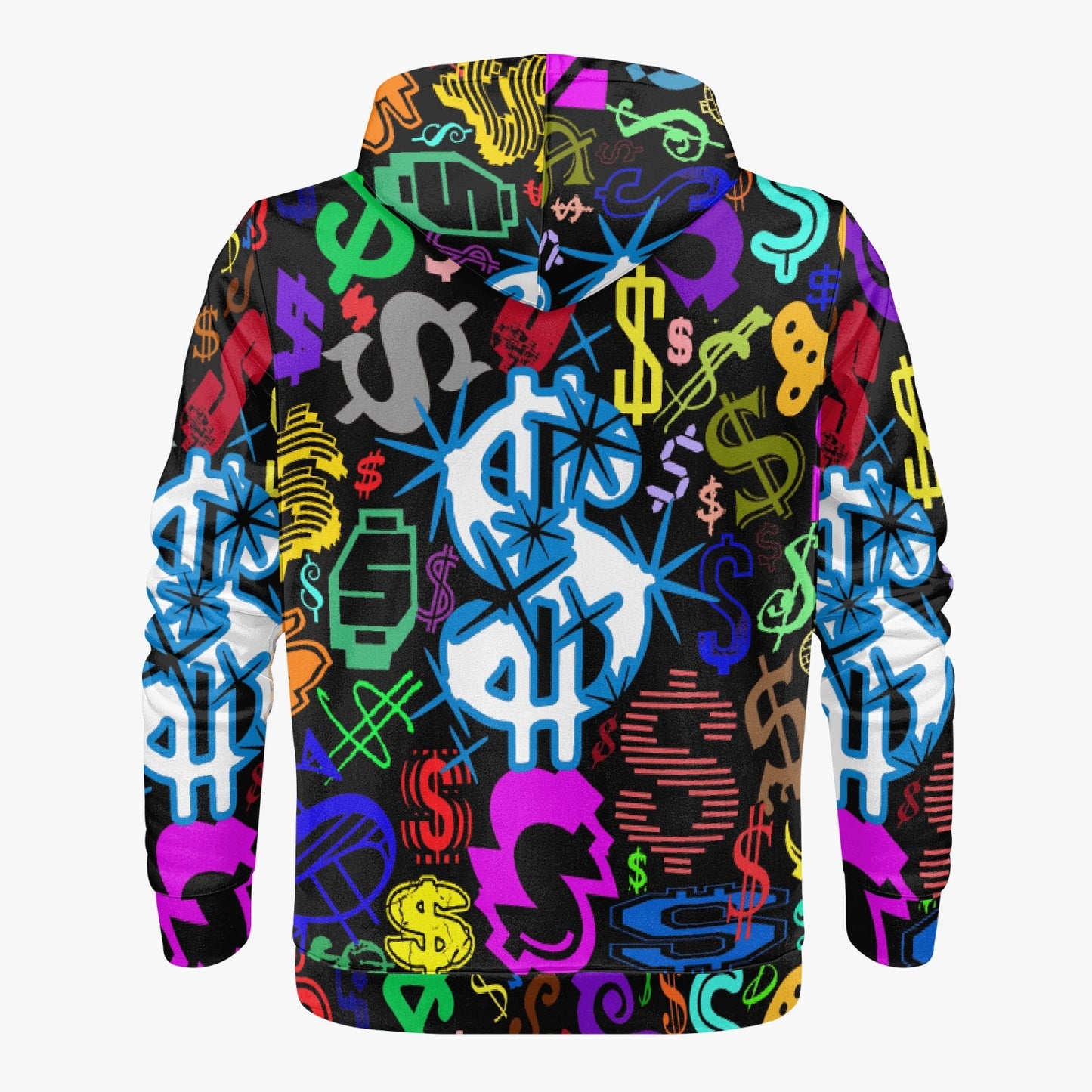 Men's Dollar Signs Of Every Kind All-Over-Print Hoodie - Black/Multi-Color