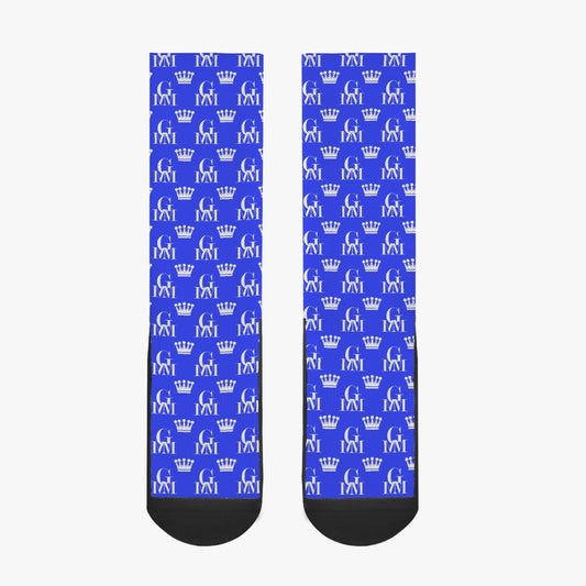 MOGUL Classic Crown Design Socks - Blue/Black/White
