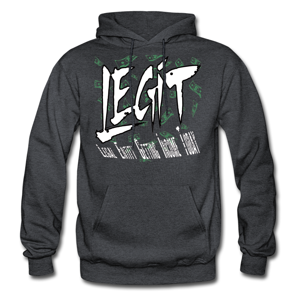 L.E.G.I.T. Hoodie - Black/White/Green - charcoal grey