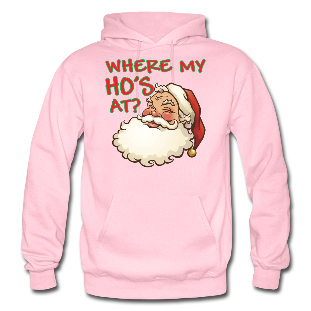 Santa Head Heavy Blend Adult Hoodie - light pink