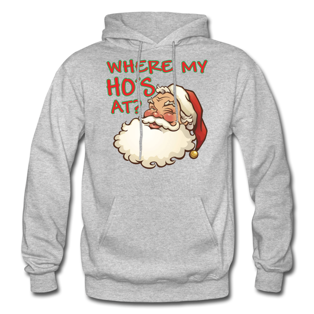 Santa Head Heavy Blend Adult Hoodie - heather gray