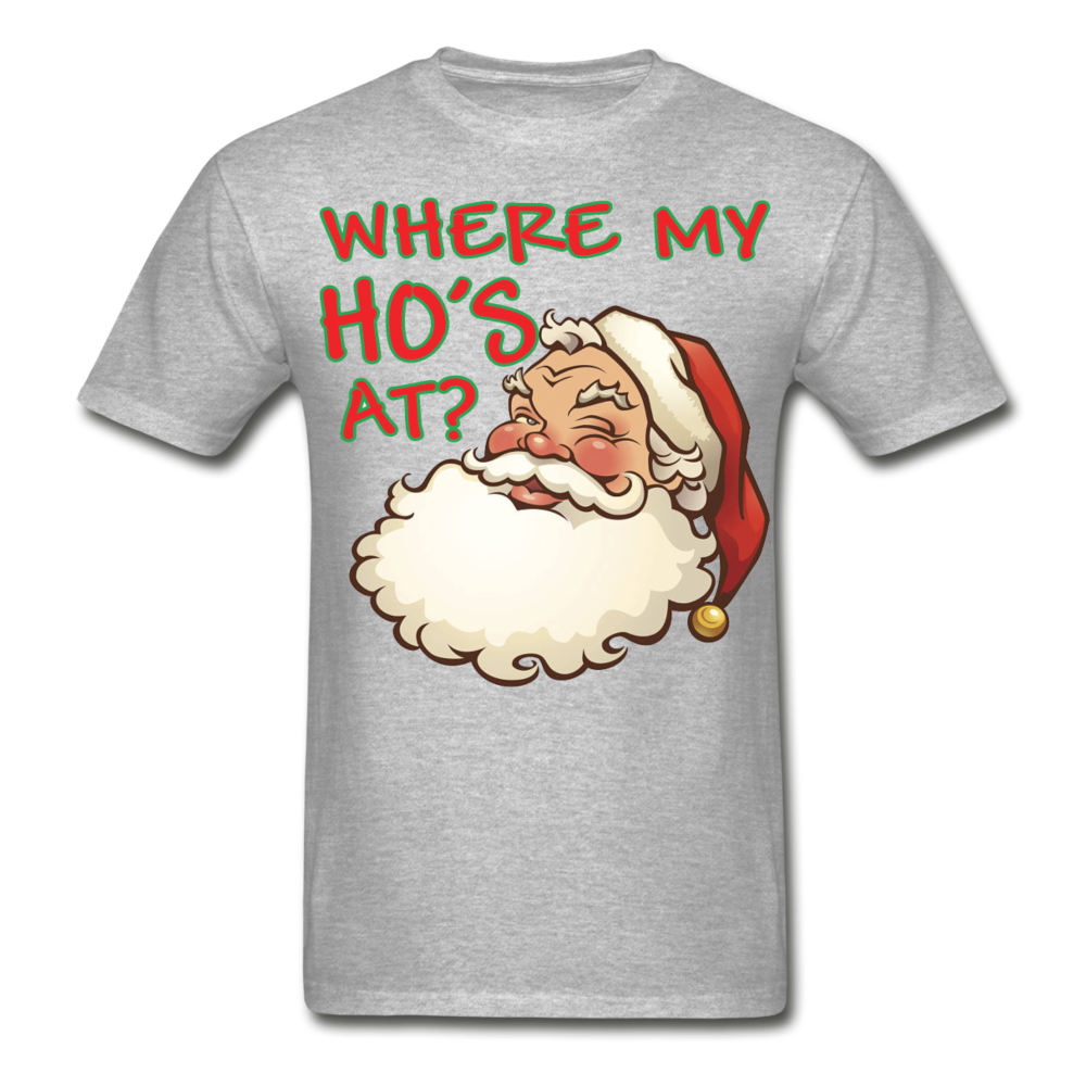 Santa Face T-Shirt - heather gray