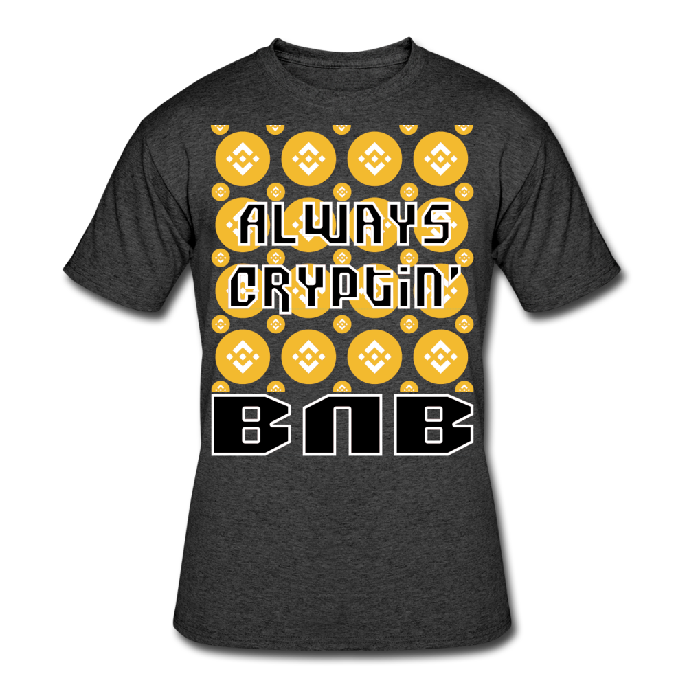 Crypto Currency "Always Cryptin'" Binance Coin BNB T-Shirt - heather black