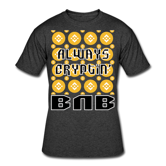 Crypto Currency "Always Cryptin'" Binance Coin BNB T-Shirt - heather black