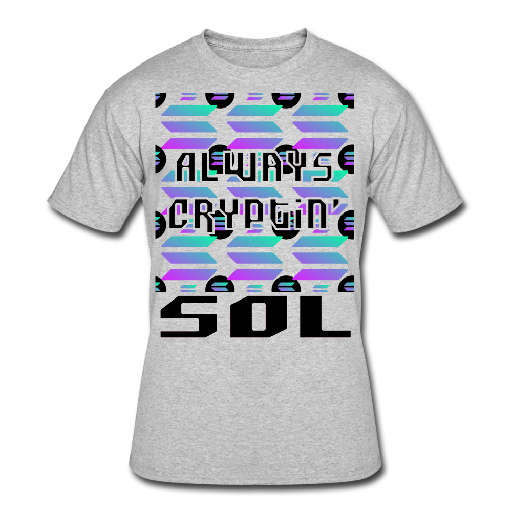 Crypto Currency "Always Cryptin'" Solana Coin SOL T-Shirt - heather gray