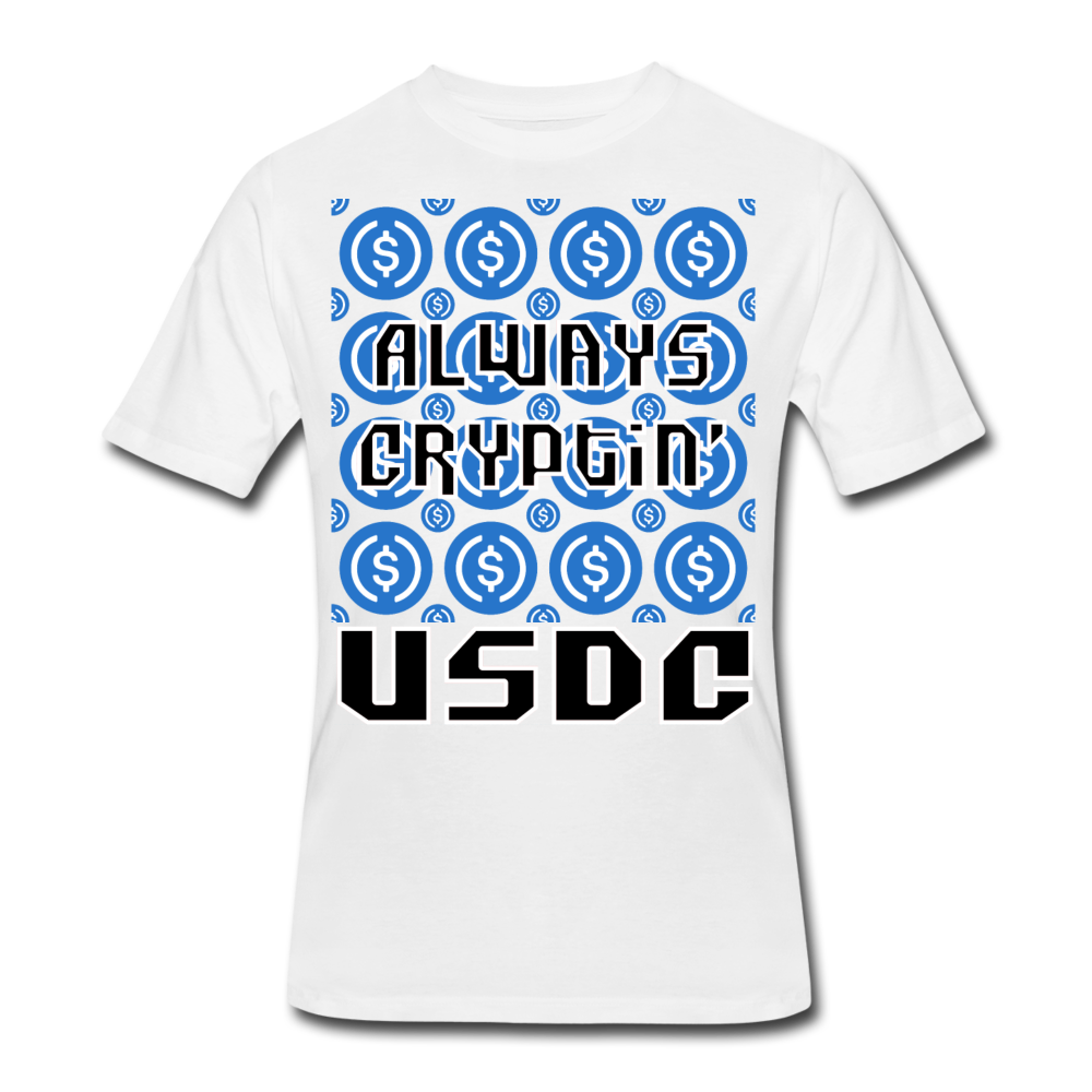 Crypto Currency "Always Cryptin'" USD Coin USDC T-Shirt - white