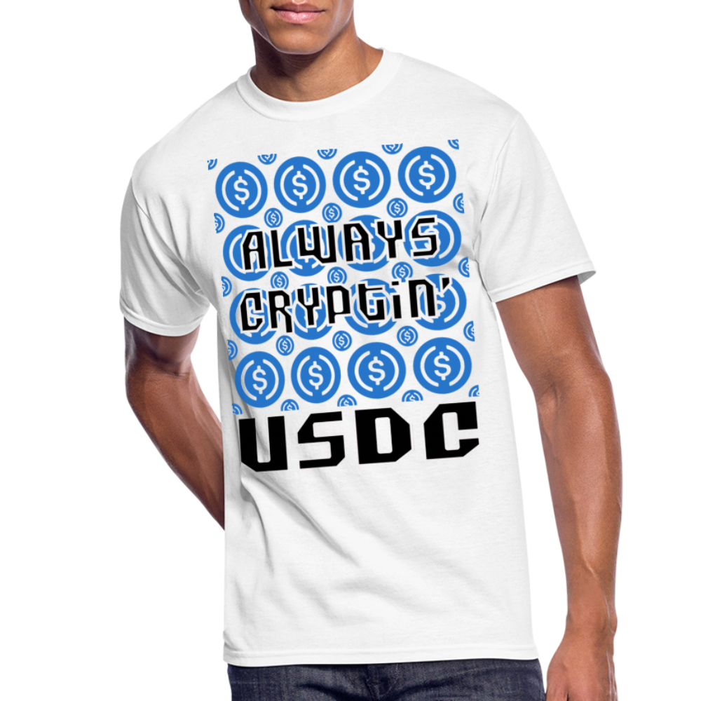 Crypto Currency "Always Cryptin'" USD Coin USDC T-Shirt - white
