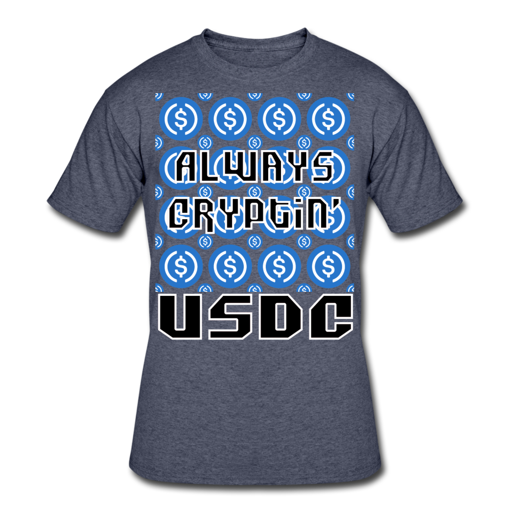 Crypto Currency "Always Cryptin'" USD Coin USDC T-Shirt - navy heather