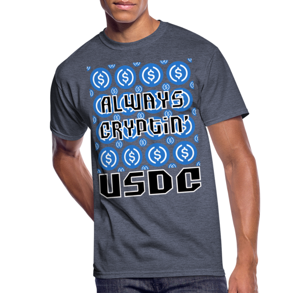 Crypto Currency "Always Cryptin'" USD Coin USDC T-Shirt - navy heather