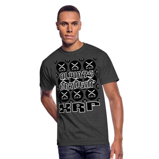 Crypto Currency "Always Cryptin'" Ripple Coin XRP T-Shirt - heather black