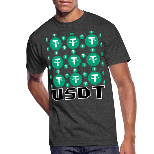 Crypto Currency Tether Coin USDT T-Shirt - heather black