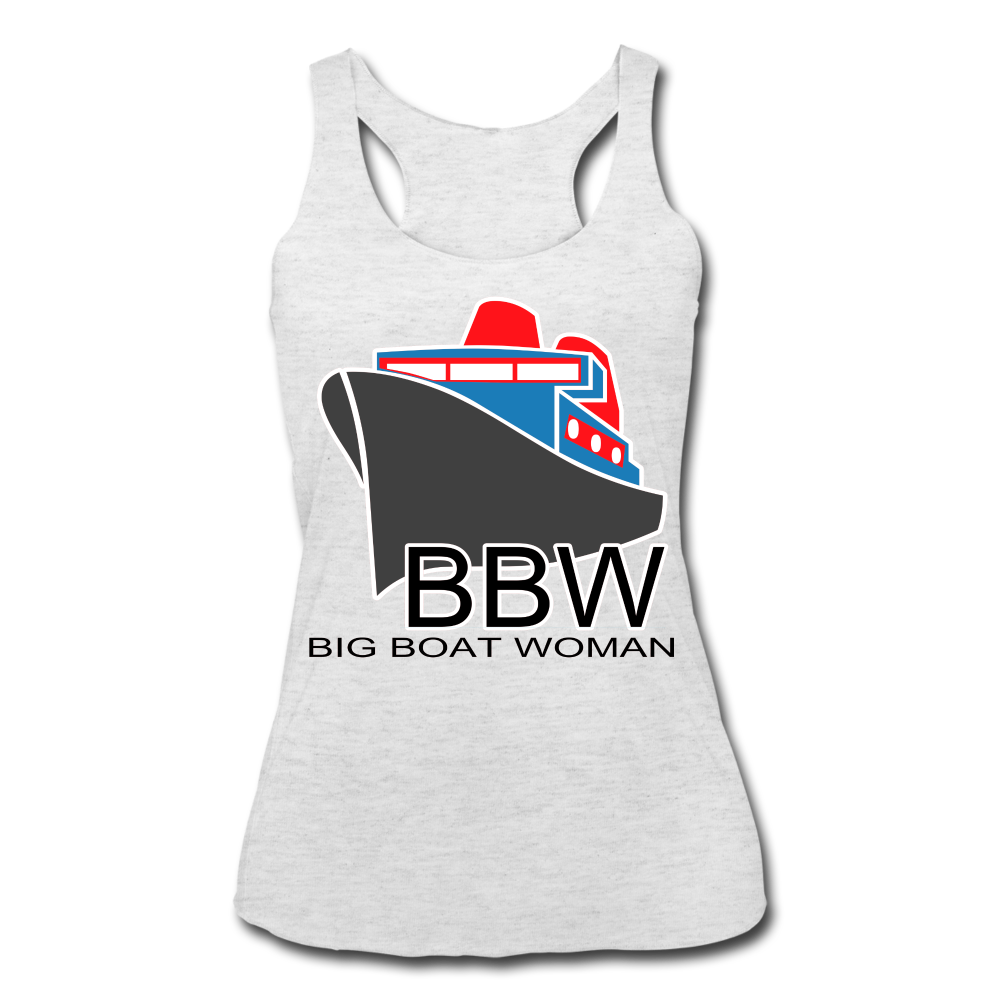 Women’s Tri-Blend BBW 1 Racerback Tank Top - heather white