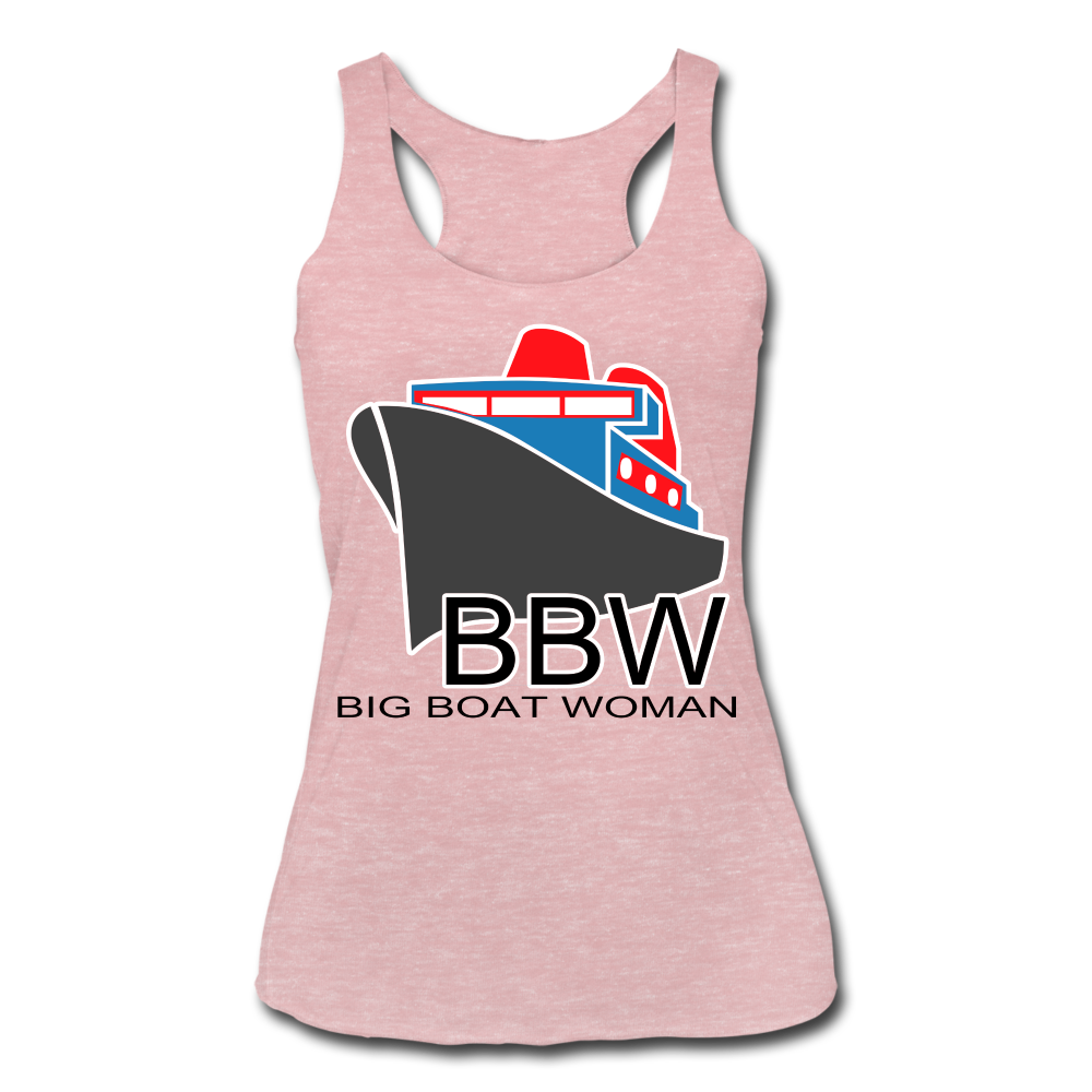Women’s Tri-Blend BBW 1 Racerback Tank Top - heather dusty rose