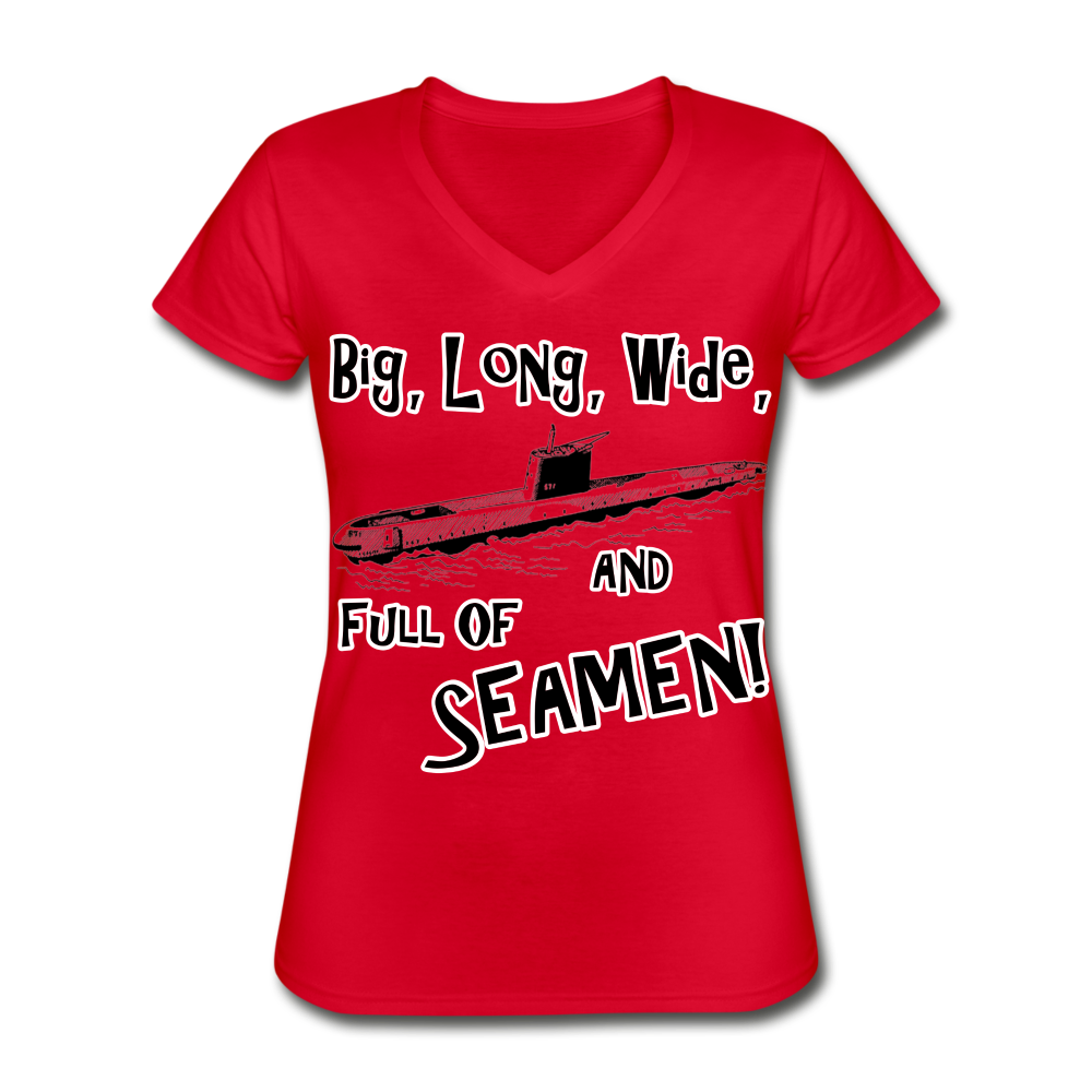 Women's "Seaman" V-Neck T-Shirt - red