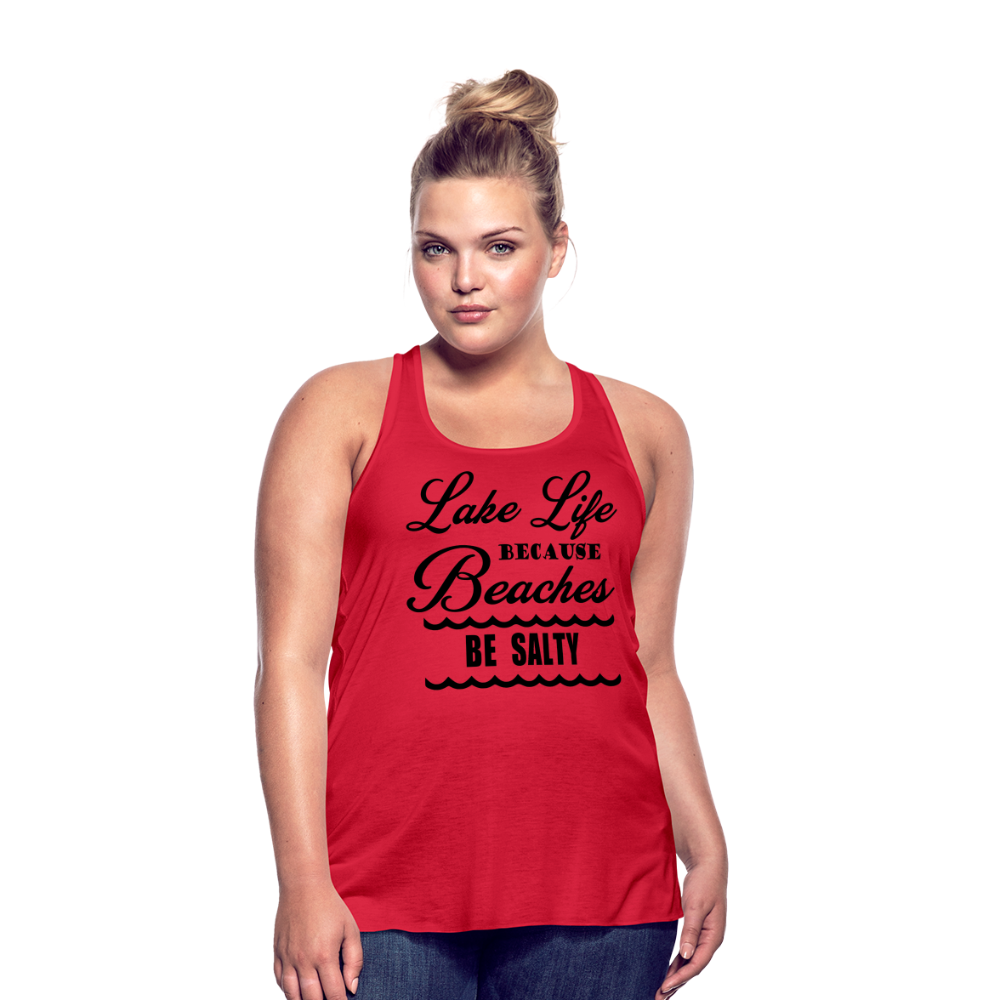 Women's "Lake Life" Flowy Tank Top by Bella - red